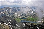 Bucura and Ana lakes from Peleaga Peak